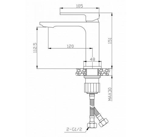 Смеситель для раковины BelBagno Luce LUC-LVM-ORO Золото