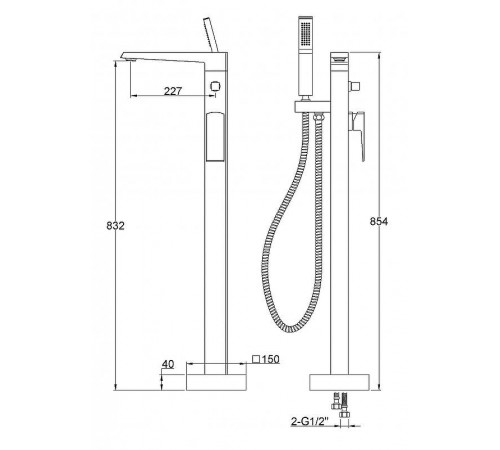 Смеситель для ванны BelBagno Arlie ARL-FMTA-CRM Хром