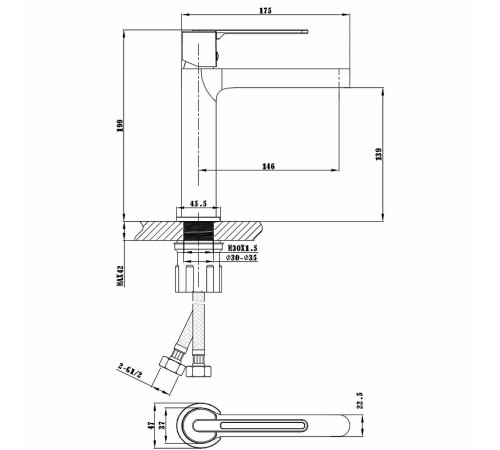 Смеситель для раковины Vincea Rondo VBF-1R1MB Черный матовый