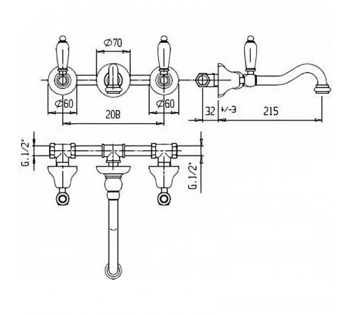 Смеситель для раковины Cezares First FIRST-BLS1-02-M Бронза