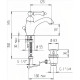 Смеситель для раковины Cezares Margot MARGOT-LSM1-03/24-N Золото 24 карат