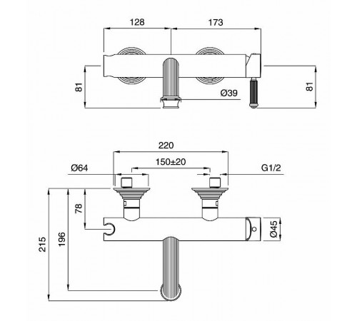 Смеситель для ванны Cezares Olimp VM-L OLIMP-VM-01-L Хром