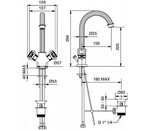 Смеситель для раковины Cezares Olimp LS2 OLIMP-LS2-01-Sw Хром