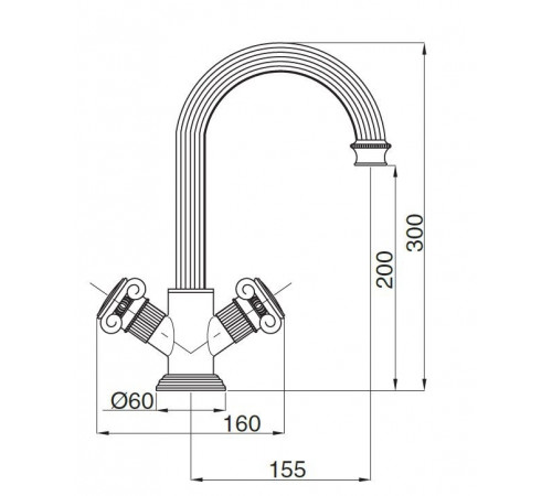 Смеситель для раковины Cezares Olimp OLIMP-LS2-02-O Бронза