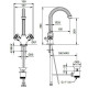 Смеситель для раковины Cezares Olimp OLIMP-LS2-03/24-Sw Золото 24 карат