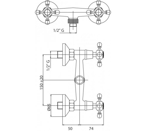 Смеситель для душа Cezares Diamond DIAMOND-DS-02-Sw Бронза