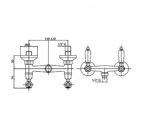 Смеситель для душа Cezares Diamond DIAMOND-DS-03/24-Sw Золото 24 карат