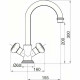 Смеситель для раковины Cezares Aphrodite APHRODITE-LS2-03/24-S1 Золото 24 карат