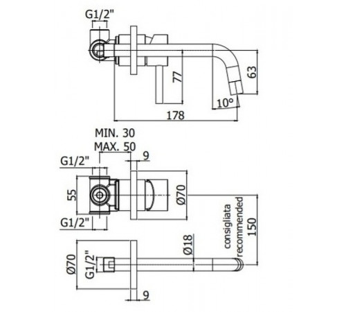 Комплект смесителей Paffoni Light KITCOL632NO006 Черный матовый