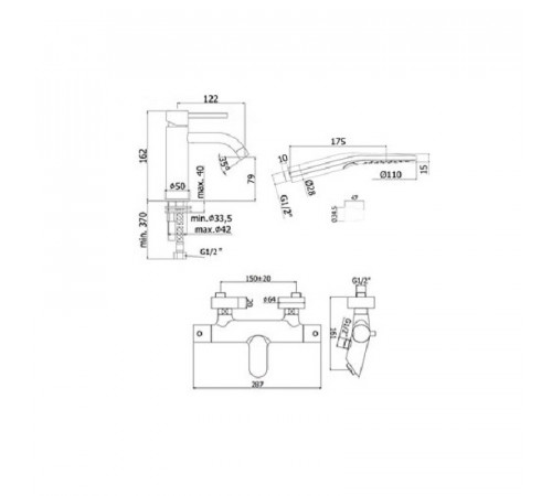 Комплект смесителей Paffoni Light KITLIG022CR120 Хром