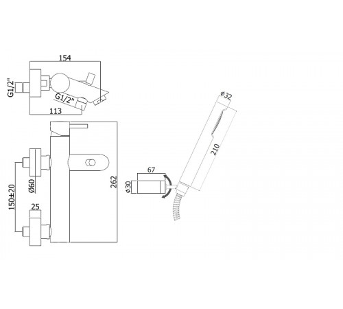 Смеситель для ванны Paffoni Light LIG023BO Белый