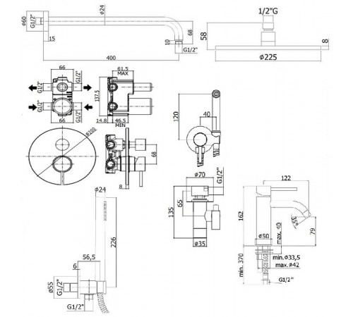 Комплект смесителей Paffoni Light KITZLIQ018CR071 Хром