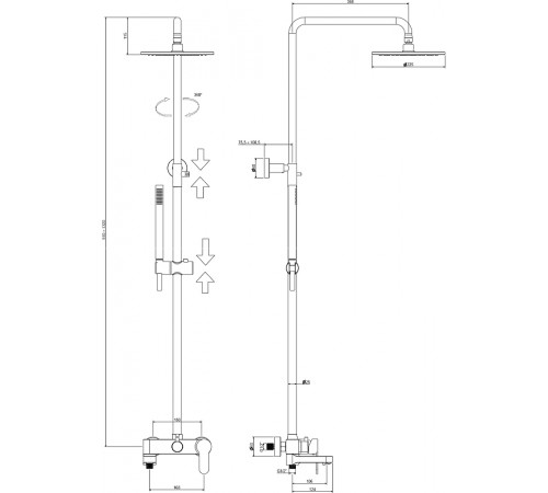 Комплект смесителей Paffoni Light KITCOL632NO71 Черный матовый