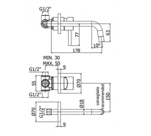 Комплект смесителей Paffoni Light KITCOL632CR006 Хром