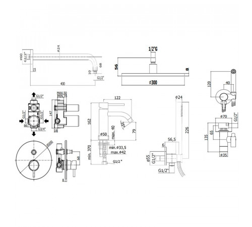 Комплект смесителей Paffoni Light KITZLIG015HG071KING Золото медовое