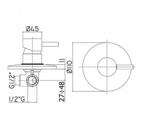 Смеситель для душа Paffoni Light LIG011ST Сталь