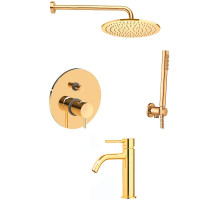 Комплект смесителей Paffoni Light KITLIG015HG071KING Золото медовое