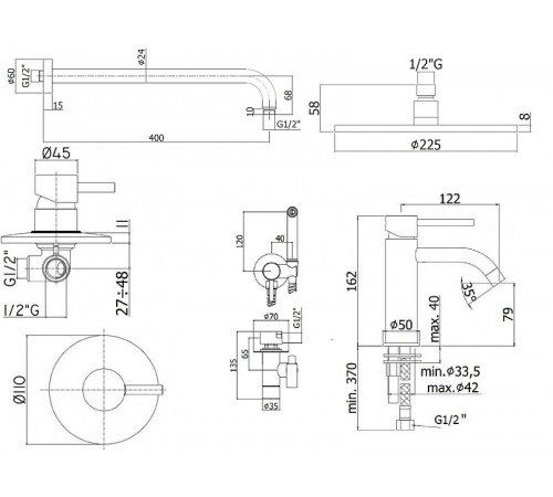 Комплект смесителей Paffoni Light KITZLIG011CR071 Хром