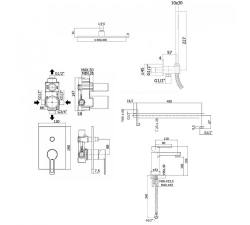 Комплект смесителей Paffoni Ringo KITRIN015CR071KING Хром