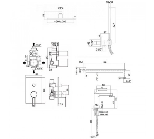 Комплект смесителей Paffoni Ringo KITRIN015CR071 Хром