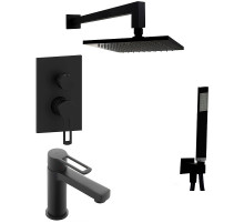 Комплект смесителей Paffoni Ringo KITRIN018NO071 Черный матовый