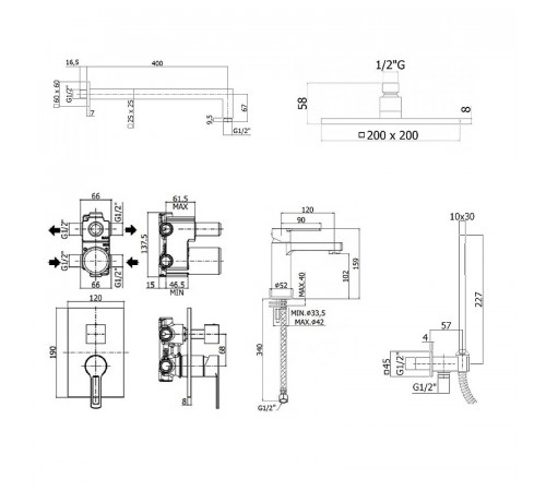 Комплект смесителей Paffoni Ringo KITRIN018NO071 Черный матовый