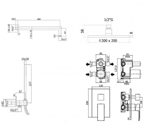 Комплект смесителей Paffoni Elle KITEL018NO105 Черный матовый