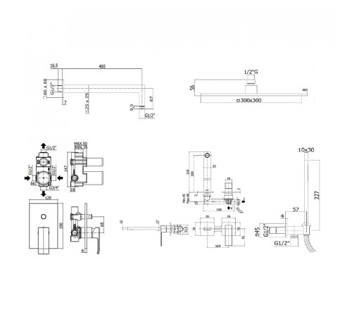 Комплект смесителей Paffoni Elle KITEL015CR105KING Хром