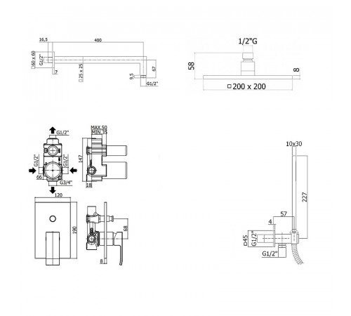 Комплект смесителей Paffoni Elle KITEL015NO105 Черный матовый