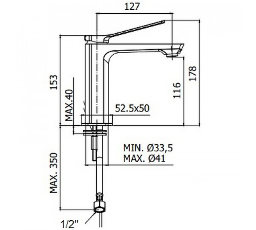 Смеситель для раковины Paffoni Tilt TI071NO Черный матовый