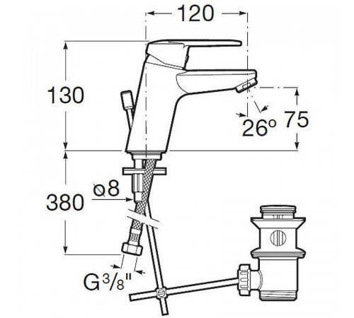 Смеситель для раковины Roca Victoria 5A3J25C0M Хром