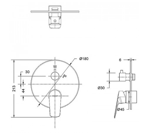 Смеситель для душа Bravat Rhein PB8429564BW-2-ENG Черный матовый