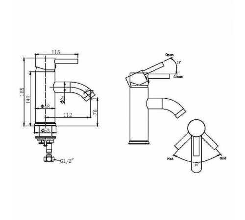 Смеситель для раковины Bravat Slim F1332366CP-RUS Хром