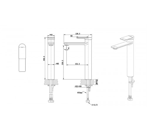 Смеситель для раковины Bravat Eddie F1369402BW-A9-ENG Черный матовый