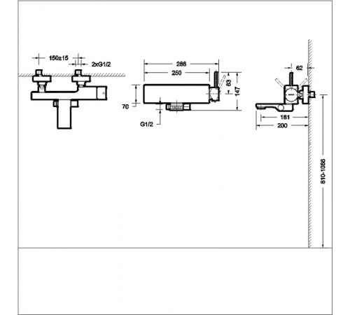 Смеситель для ванны Bravat Arc F66061C-01A-ENG Хром