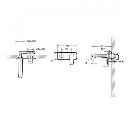 Смеситель для раковины Bravat Source P8173218BW-ENG Черный матовый