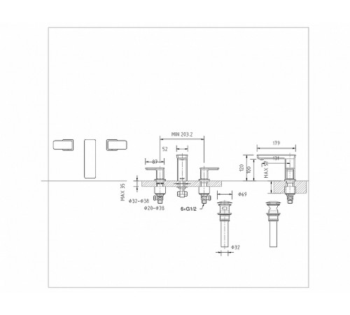 Смеситель на борт ванны Bravat Phillis F256101C-ENG Хром