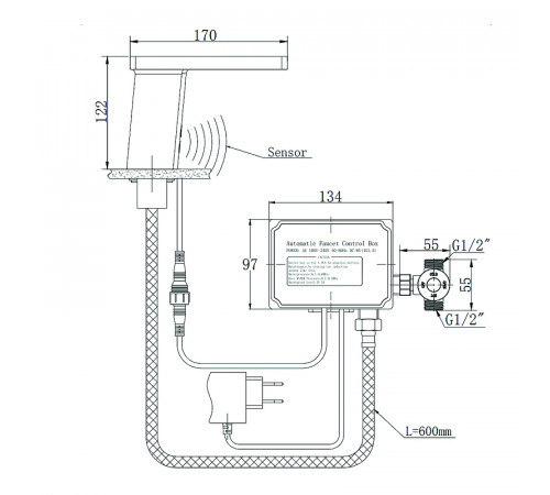 Смеситель для раковины Raiber Sensor RSF88135 Хром