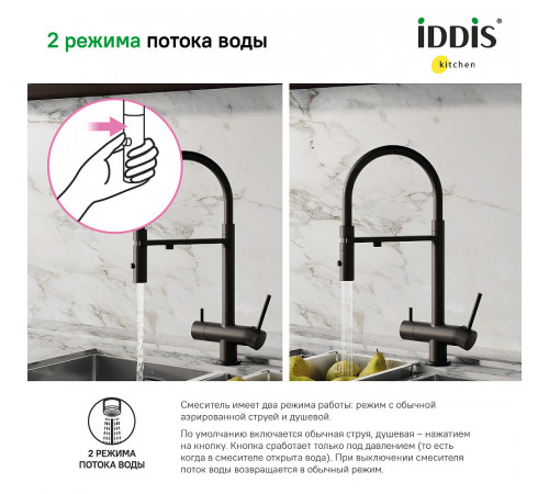 Смеситель для кухни Iddis Ace ACEBLFFi05 Черный матовый