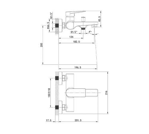 Смеситель для ванны Iddis Bridge BRDSB00i02WA Хром