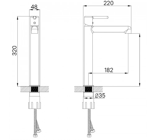 Смеситель для раковины Iddis Aiger AIGBL01i01 Черный матовый