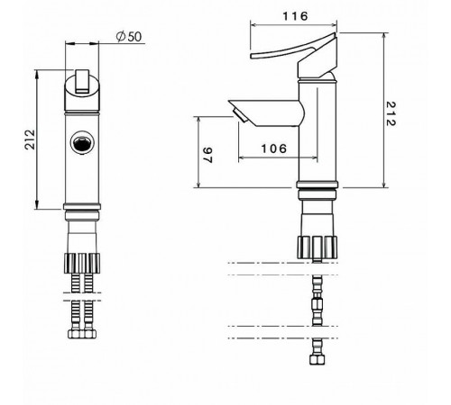 Смеситель для раковины Shouder Tenso 0090204 Хром