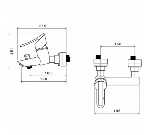 Смеситель для ванны Shouder Tenso 0090104 Хром