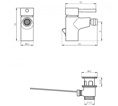 Смеситель для биде Veragio Largenta VR.LGT-1820.CR Хром