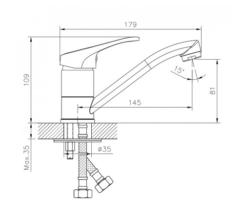 Смеситель для раковины Decoroom DR21012 Хром