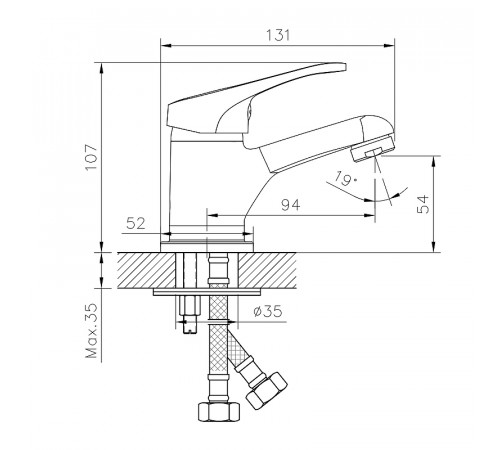 Смеситель для раковины Decoroom DR21011 Хром