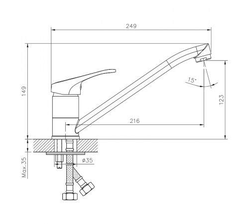 Смеситель для кухни Decoroom DR21018 Хром