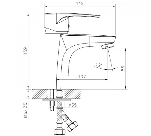 Смеситель для раковины Decoroom DR70011 Хром