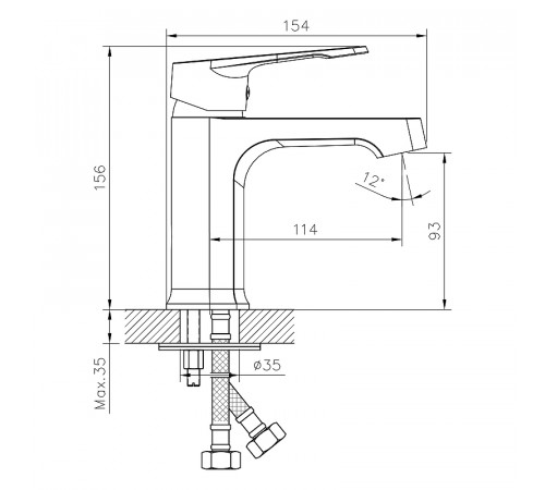 Смеситель для раковины Decoroom DR23011 Хром