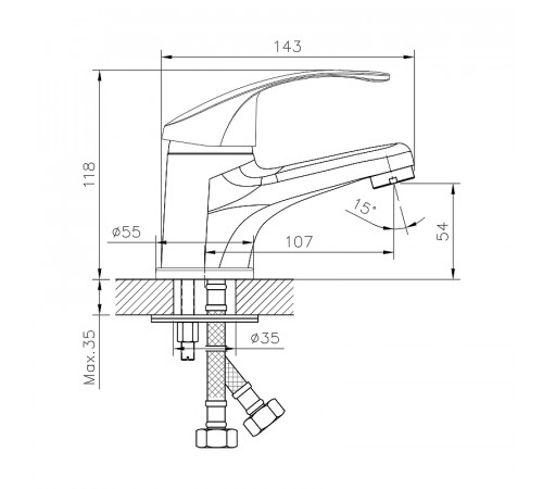 Смеситель для раковины Decoroom DR71011 Хром